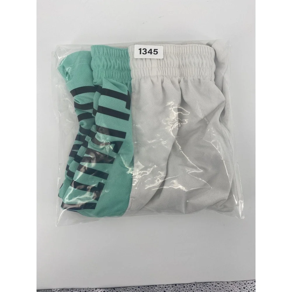 Jordan Basketball Shorts Large White Teal Excellent Dri-FIT Twenty Three Graphic
